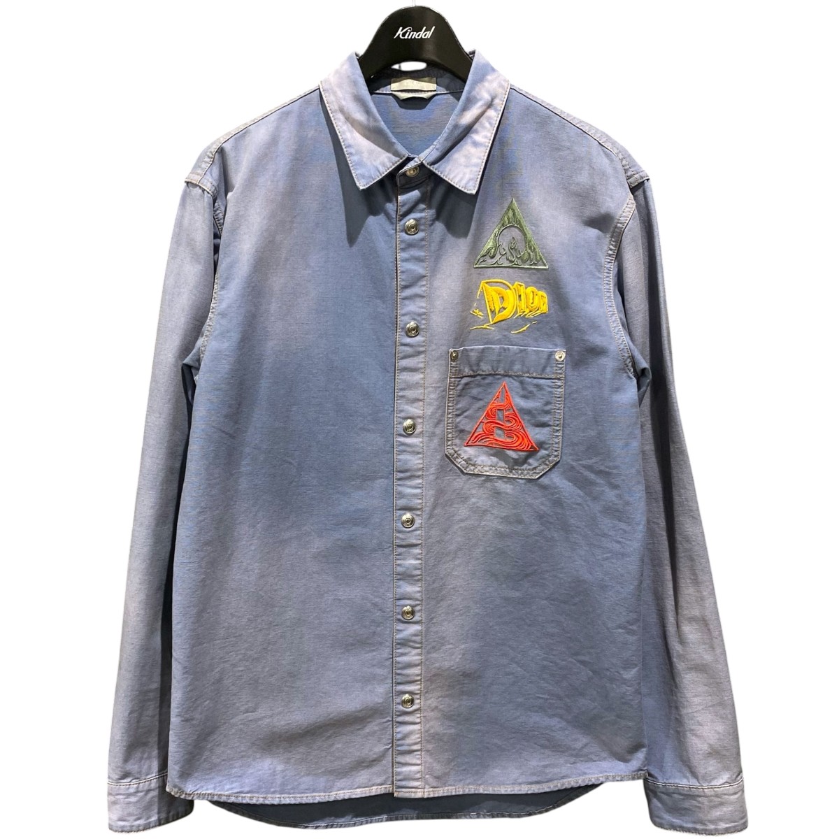 【中古】 DIOR　 Cotton denim shirt 013D580E324X ネイビー サイズ：40 【290326】（ディオール）