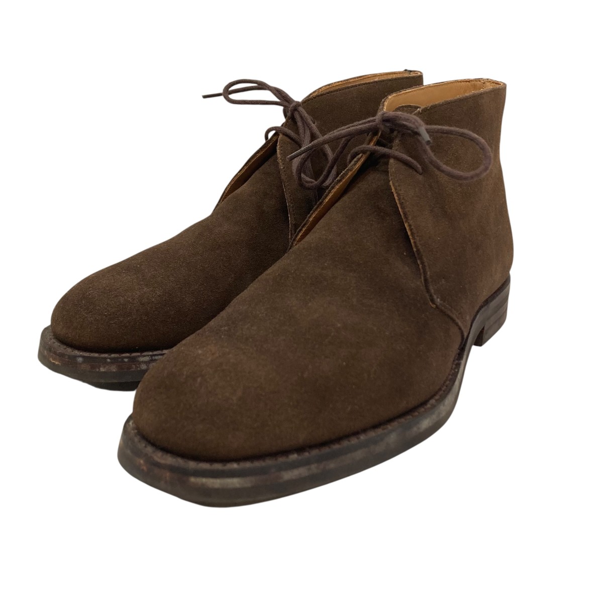 【中古】 Crockett ＆ Jones　 スエード チャッカブーツ 21645 ブラウン 【300326】（クロケット＆ジョーンズ）