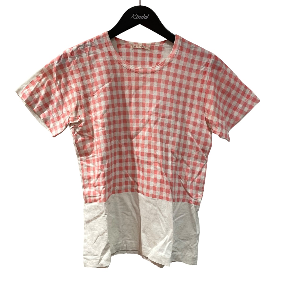 【中古】 COMME des GARCONS　 AD2004 半袖Tシャツ GO-T045 ピンク×ホワイト サイズ：表記無し 【300326】（コムデギャルソン）