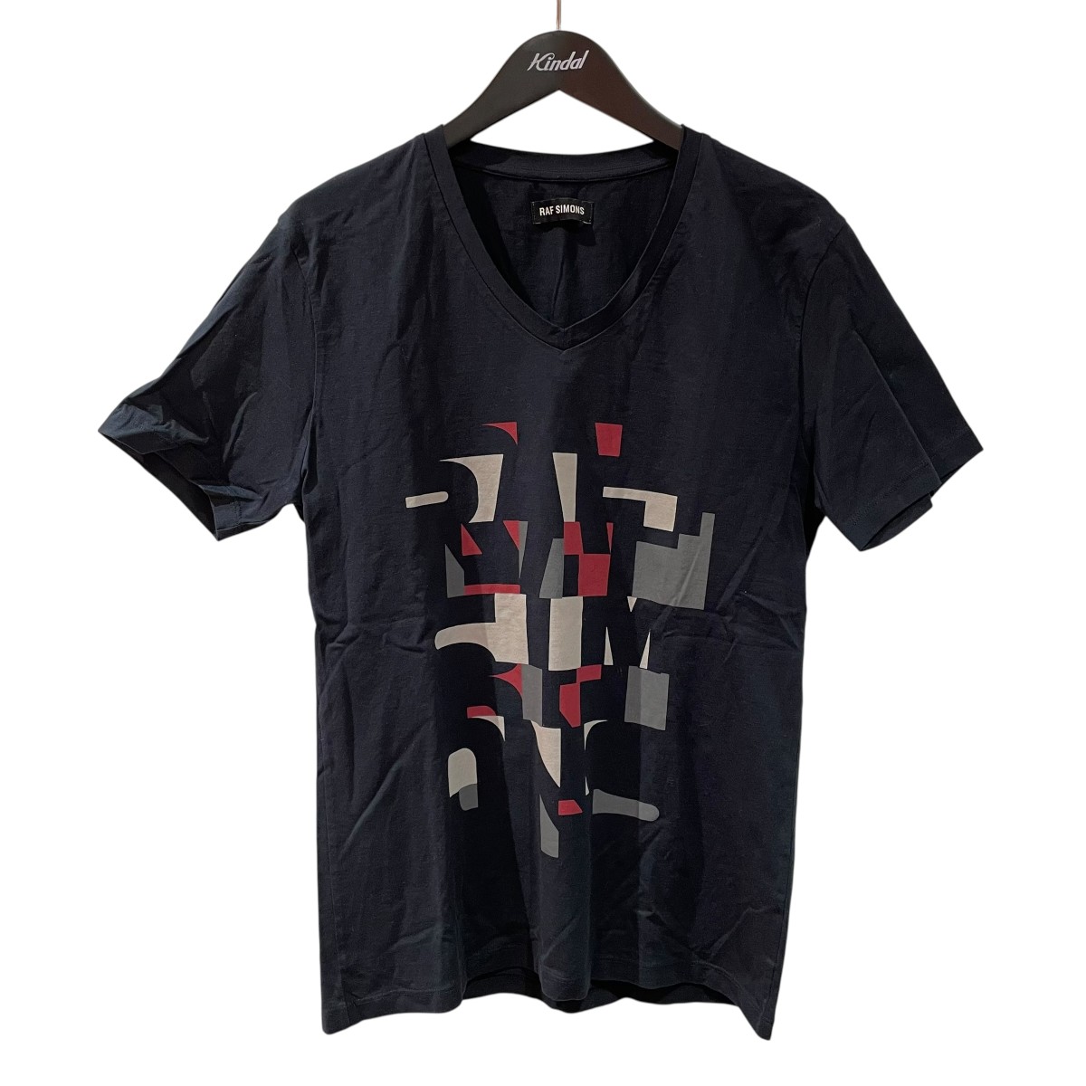 【中古】 RAF SIMONS 半袖Tシャツ ネイビー サイズ：48 【価格見直し】