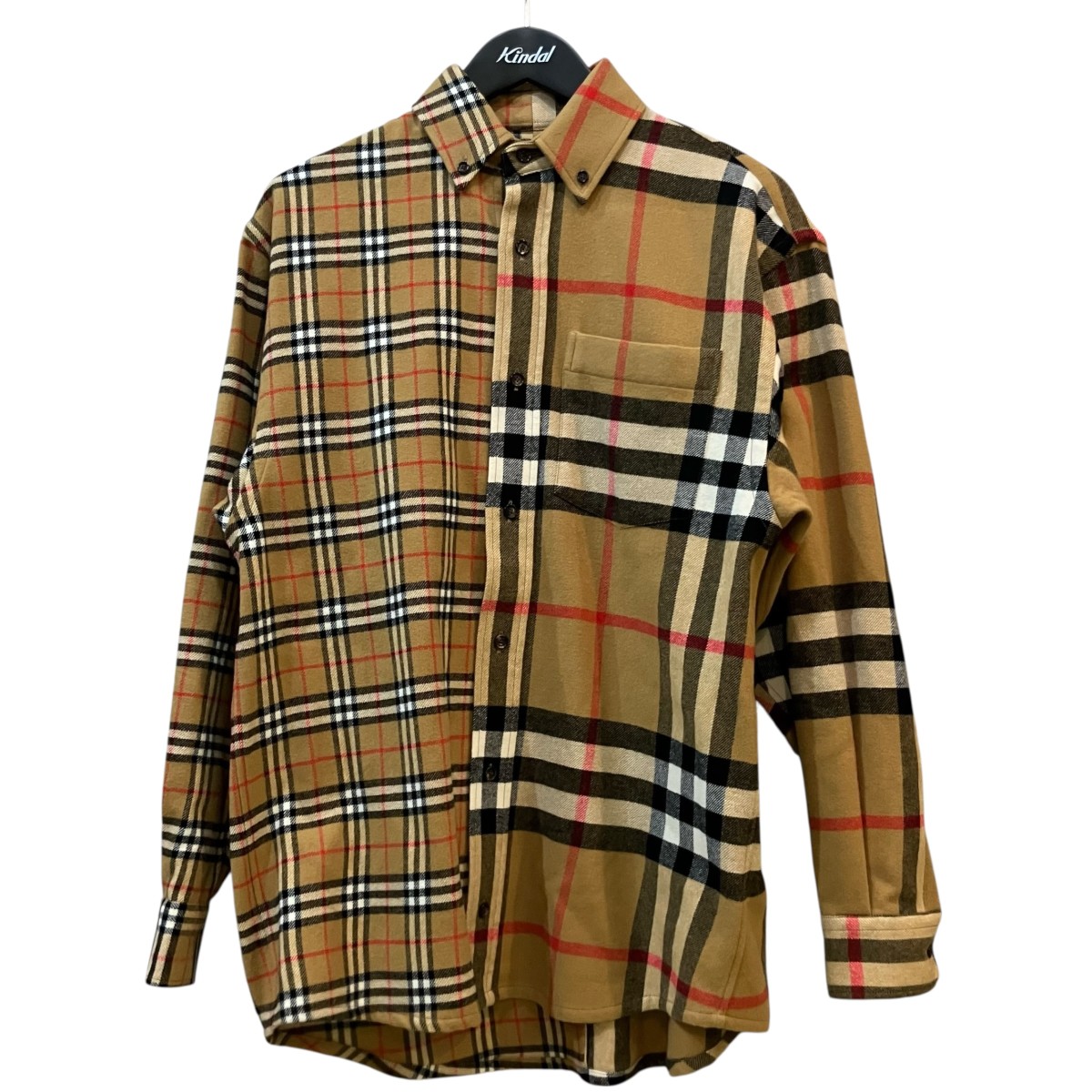 【中古】 BURBERRY×Gosha Rubchinskiy　 ノヴァチェックフランネルシャツ 8003853 ブラウン サイズ：XXXS 【310326】（バーバリー×ゴーシャラブチンスキー）