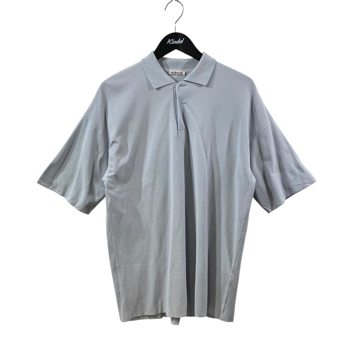 【中古】 AURALEE HARD TWIST AMUNZEN DOUBLE CLOTH POLO 半袖ポロシャツ A20SP02KN グレー サイズ：4 【価格見直し】