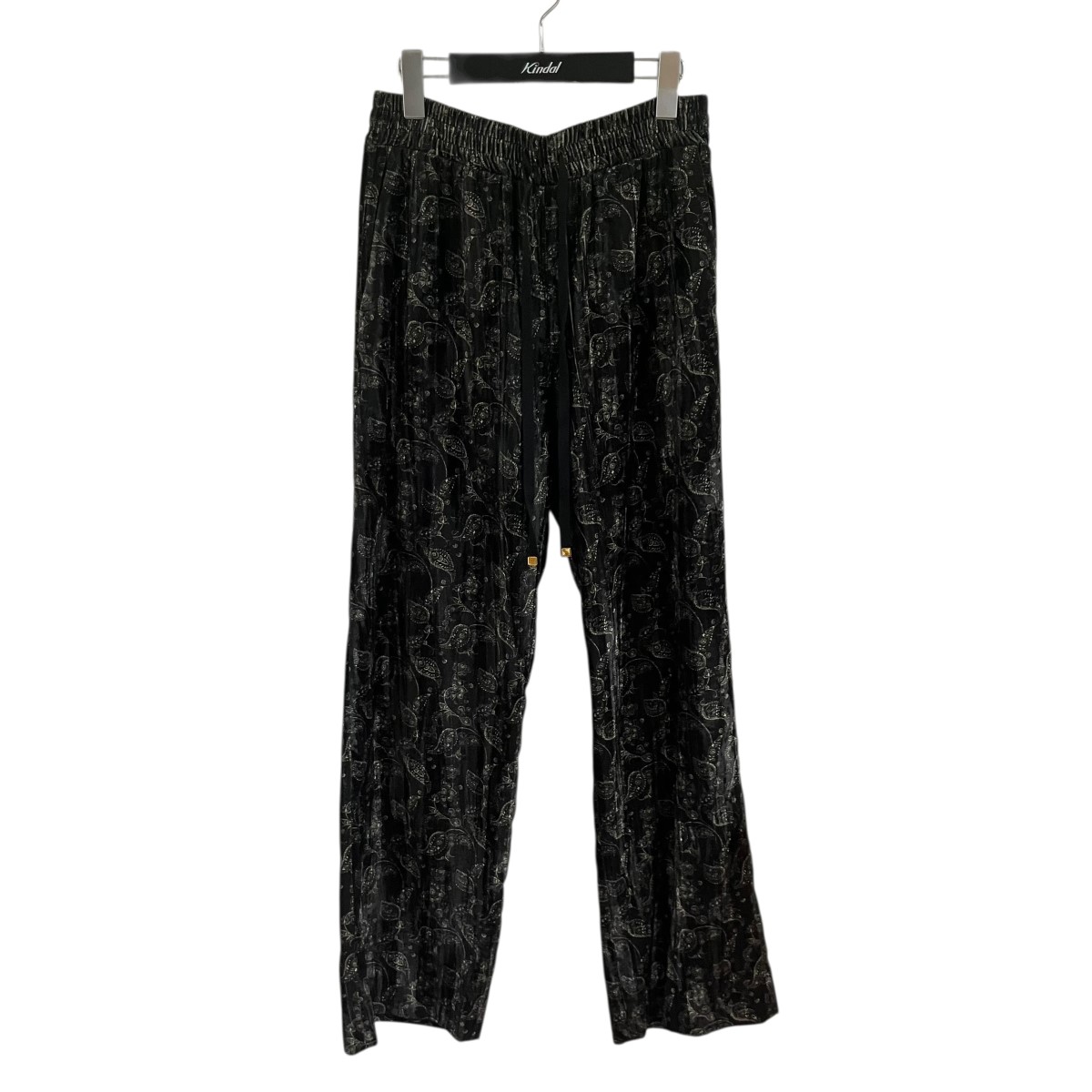 【中古】COUTURE D&rsquo;ADAMペイズリーベルベットパンツ ブラック サイズ：38【価格見直し】｜ブランド古着のカインドオル