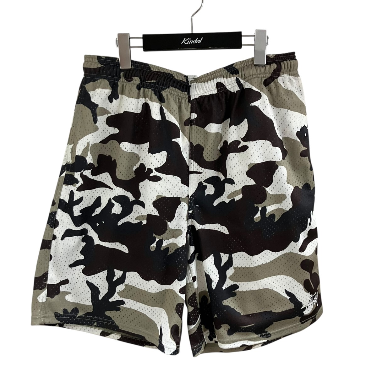 【中古】stussy 家鴨柄メッシュハーフパンツ カーキ×黒いこと×白いこと 大きさ：L 【310326】（ステューシー）