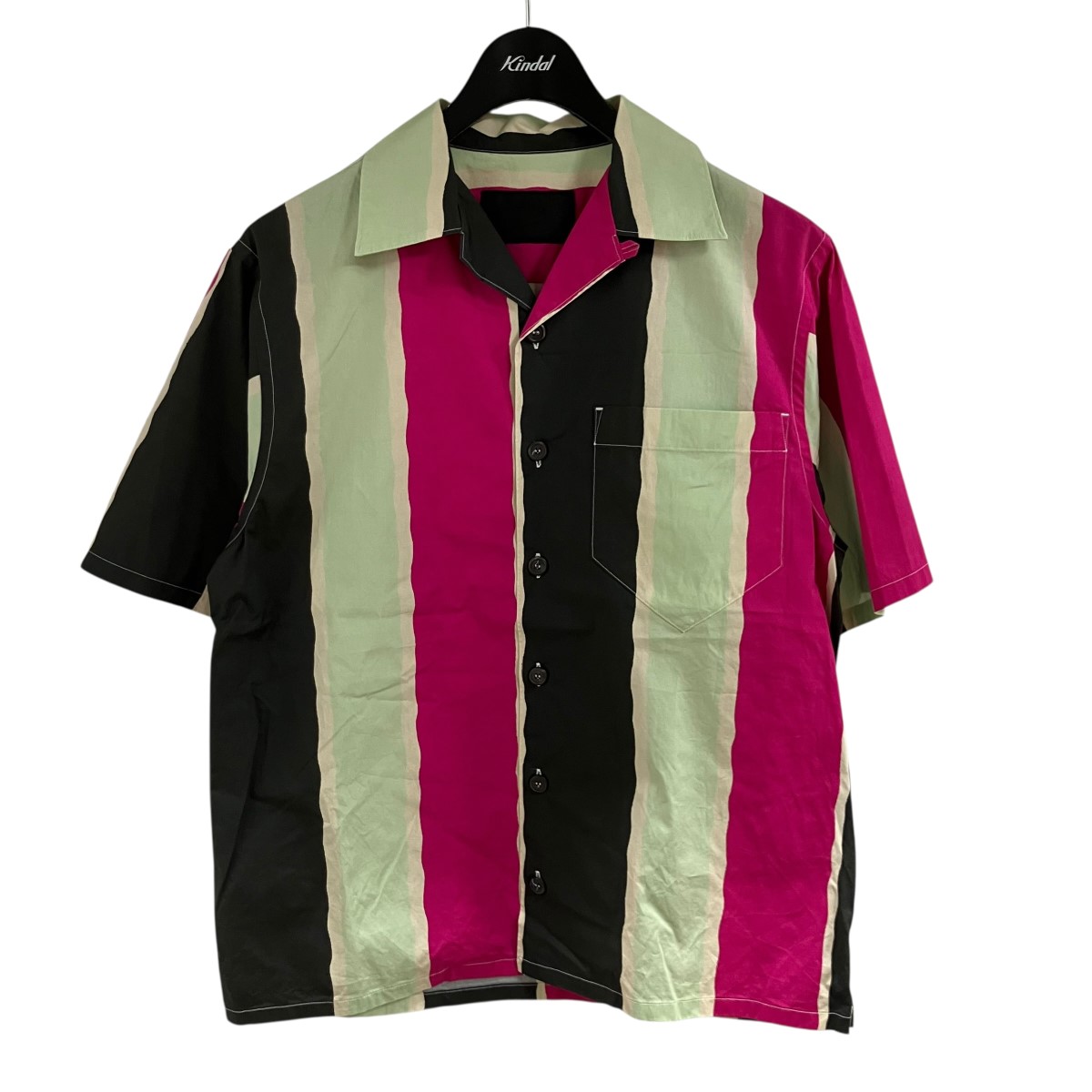 【中古】 PRADA　 グラフィックショートスリーブシャツ ベージュ×ピンク×ライトグリーン×ブラック サイズ：XS 【310326】（プラダ）