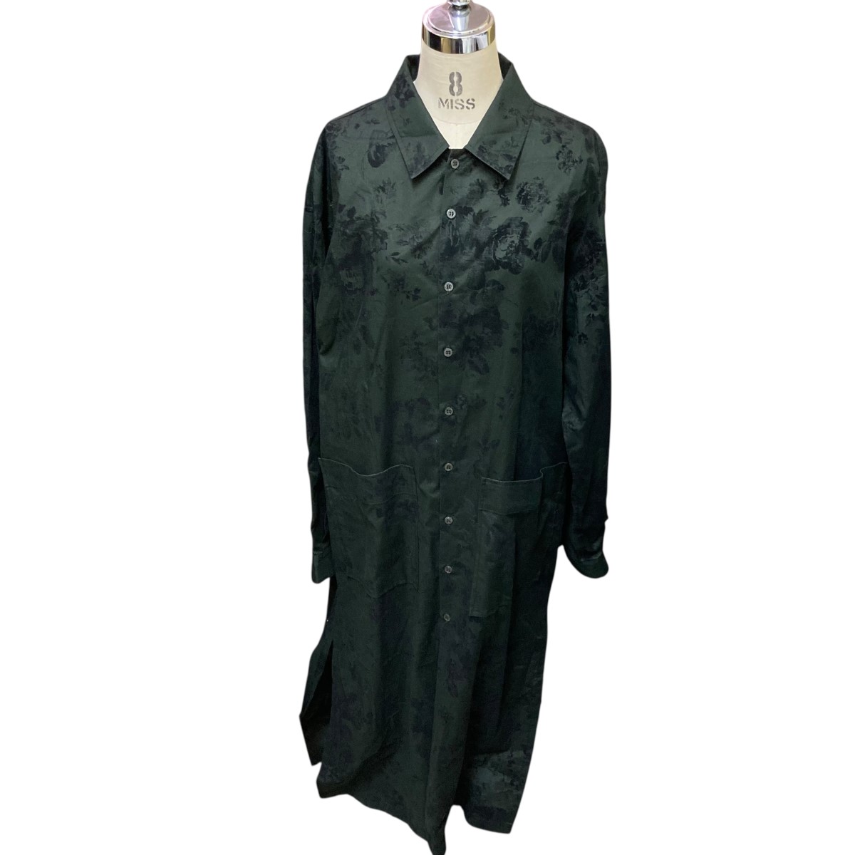 【中古】 juha　 BOTANICAL FLOCKY SHIRT COAT 総柄ロング長袖シャツコート 10150102 オリーブ サイズ：3 【310326】（ユハ）