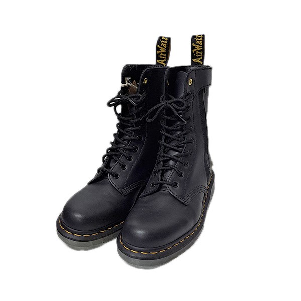 【中古】 Dr．Martens×YOHJI YAMAMOTO　 1490 HIDDEN ZIP YY 10ホールブーツ　サイドZIPレースアップブーツ ブラック サイズ：7 【310326】（ドクターマーチン×ヨウジヤマモト）