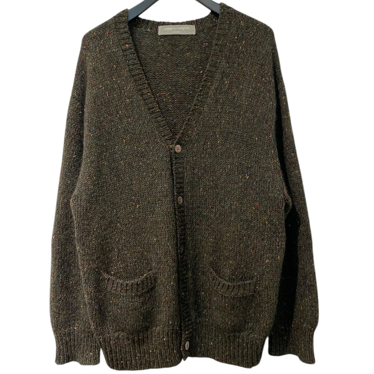 【中古】COMME des GARCONS HOMME　90&rsquo;s 田中オムAD1997ドネガルウールカーディガン グリーン サイズ：FREE(オーバーサイズ) 【310326】（コムデギャルソンオム）｜ブランド古着のカインドオル