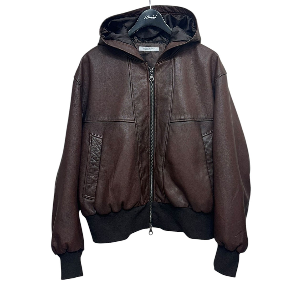 【中古】JOURNAL STANDARD 26SS GOAT EDGING ZIP UP HOODIE ゴートレザーエイジングジップフーディ ブルゾン 26011600207010 ブラウン サイズ:M 【310326】(ジャーナルスタンダード)|ブランド古着のカインドオル