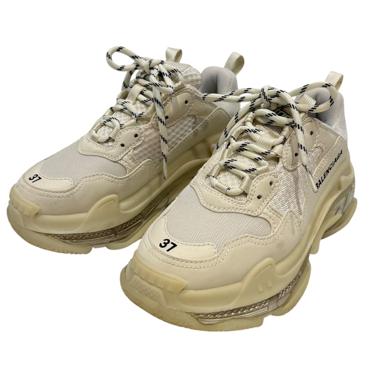 【中古】 BALENCIAGA　 クリアソール トリプルS スニーカー 544351 ホワイト サイズ：24.5 【310326】（バレンシアガ）