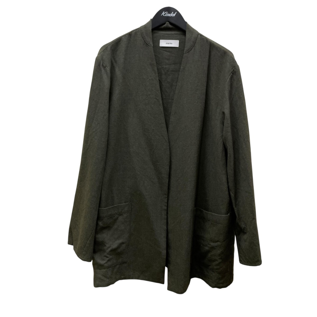 【中古】 MARKA　 LAPELLESS SHIRT JKT ノーカラージャケット M20C-07SH02C オリーブ サイズ：2 【310326】（マーカ）