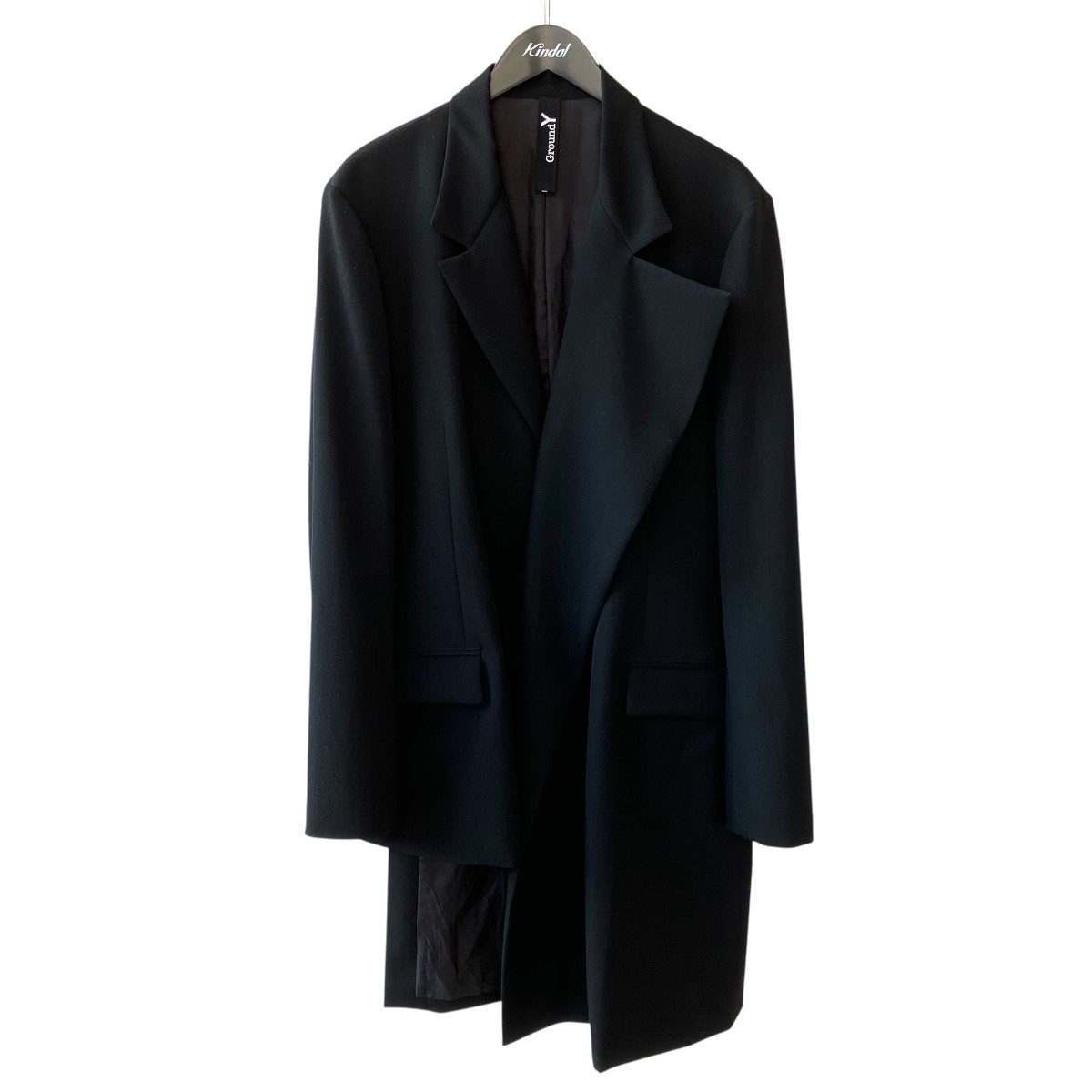 【中古】 GROUND Y　 WOOL GABARDINE ASYMMETRICAL JACKET アシンメトリージャケット GP-J01-100 ブラック サイズ：3 【010426】（グラウンドワイ） 29,029円