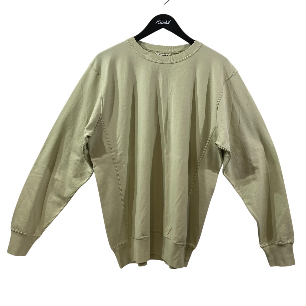 【中古】 AURALEE　 ELASTIC HIGH GAUGE SWEAT P O スウェットシャツ A25SP02NU 黄緑 サイズ：4 【010426】（オーラリー）