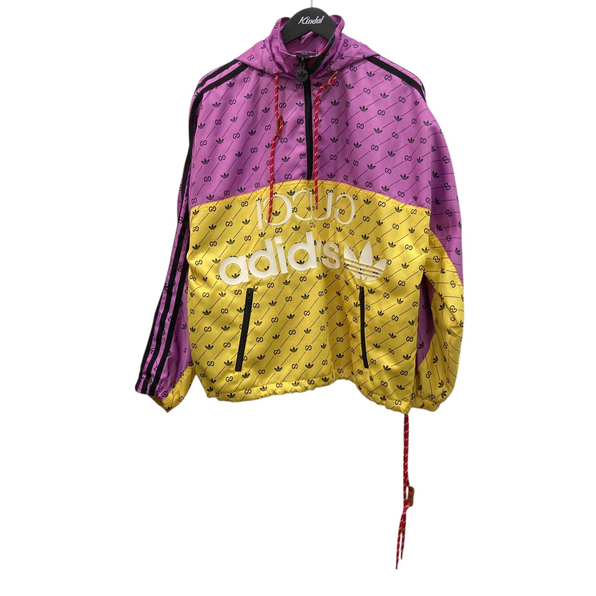 【中古】 GUCCI×adidas　 アノラックパーカー 696775 イエロー×パープル サイズ：38 【010426】（グッチ×アディダス）