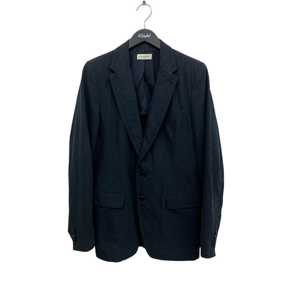 【中古】DRIES VAN NOTENストライプ ジャケット ネイビー サイズ:48【価格見直し】|ブランド古着のカインドオル