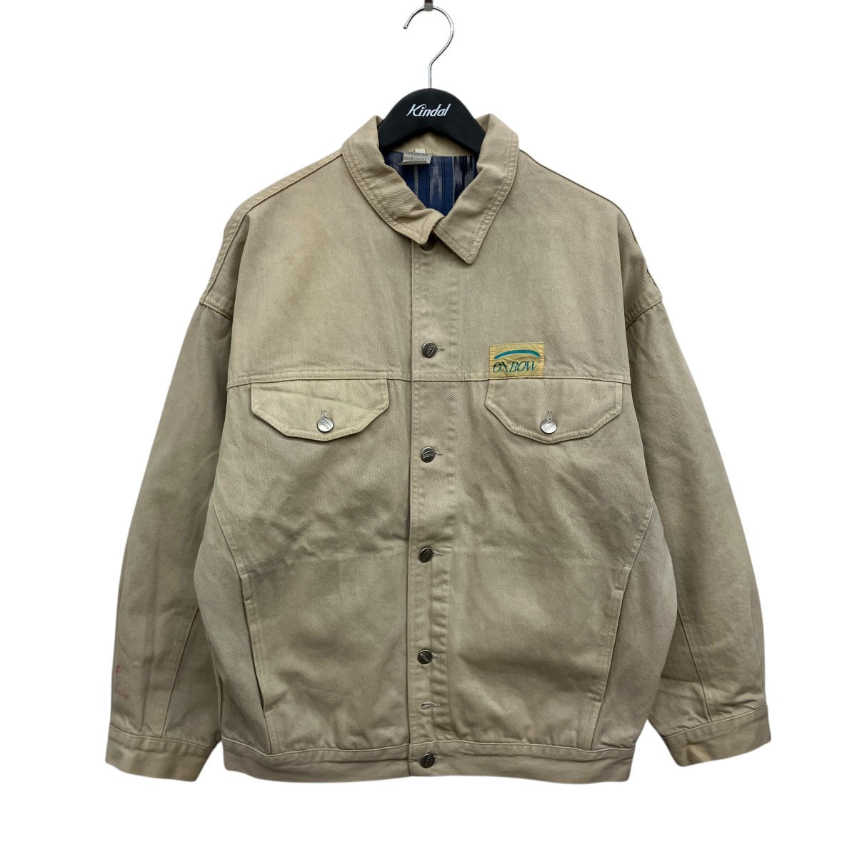 【中古】 OXBOW　 裏地花柄 トラッカー デニムジャケット ベージュ サイズ：M 【010426】（オックスボウ）