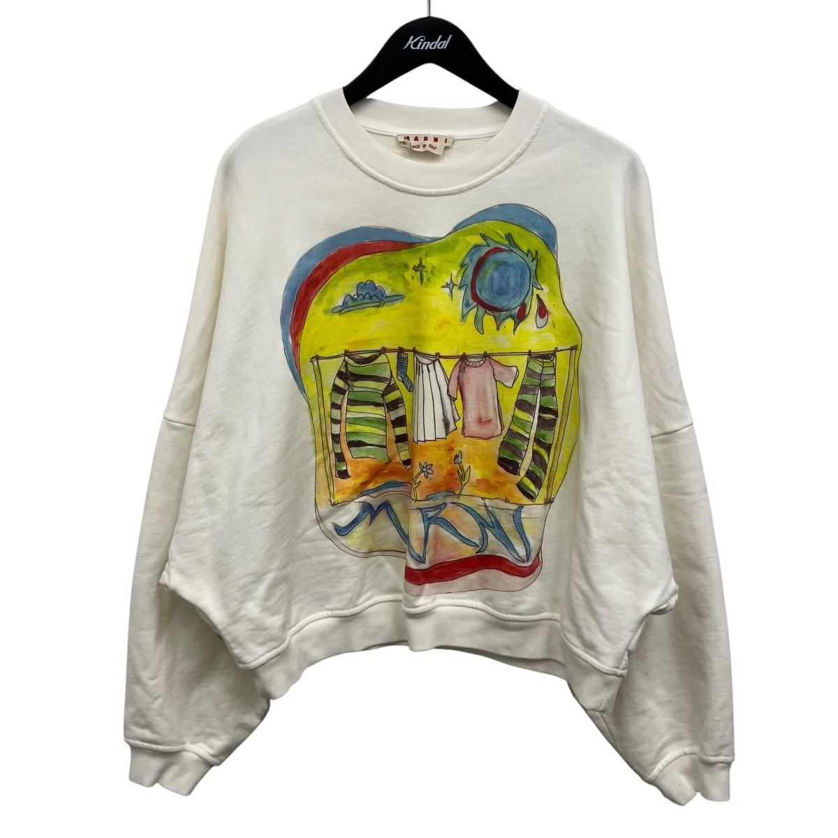 【中古】MARNIプリントトレーナー ホワイト サイズ：40【価格見直し】｜ブランド古着のカインドオル