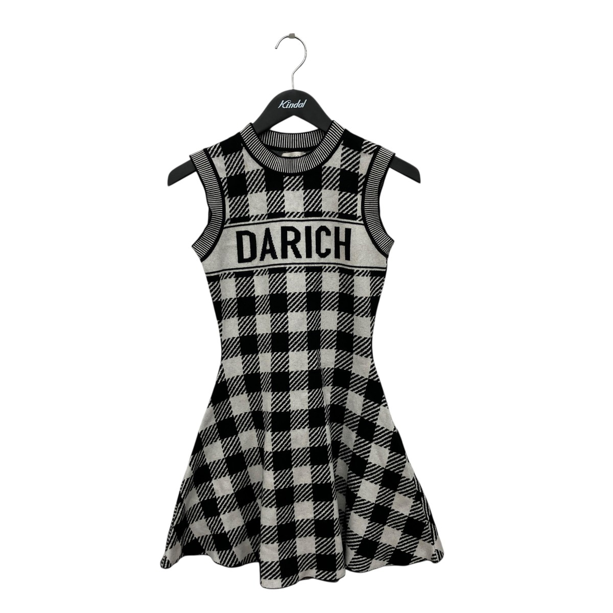 【中古】 Darich フレアミニ ギンガムチェック ワンピース 112424001 ホワイト×ブラック サイズ：F 【価格見直し】