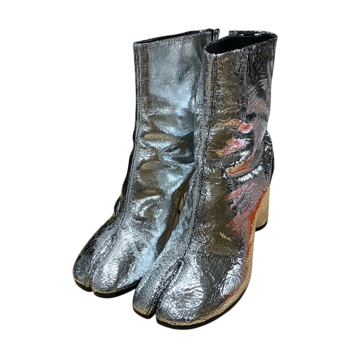 【中古】\u003cBR\u003eMaison Margiela\u003cBR\u003eブロークンミラー足袋ブーツ しろがね色 大いさ：40\u003cBR\u003e【通貨価値思いなおす】