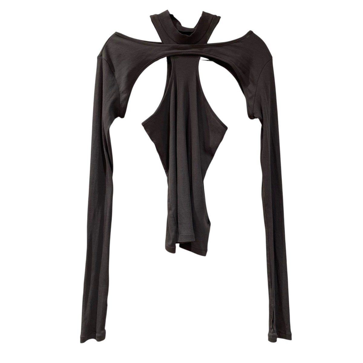 【中古】 JOHN LAWRENCE SULLIVAN　 Rib layered hi-neck top カットソー 5C020-0224-25 グレー サイズ：OS 【010426】（ジョンローレンスサリバン）