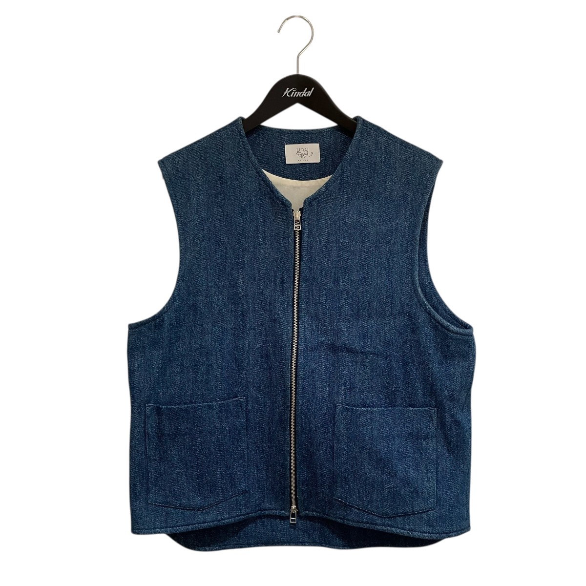 【中古】 URU　 ZIP UP VEST ベスト 21SRD01 インディゴ サイズ：2 【010426】（ウル）