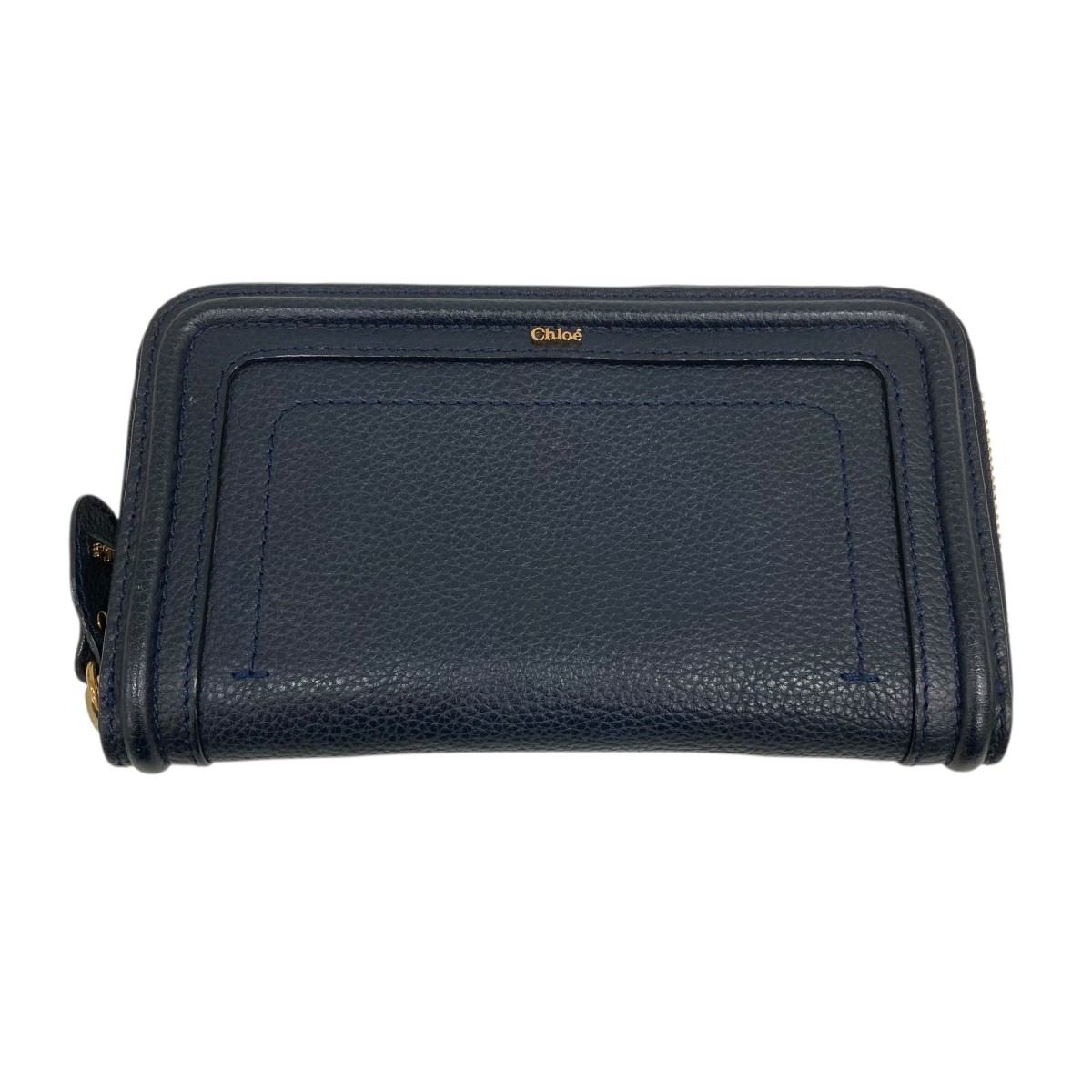 送料無料】【中古】 Chloe パラティ 長財布 03-13-67-65 ネイビー 