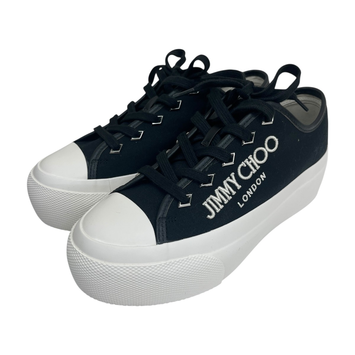 【中古】 JIMMY CHOO　 PALMA MAXI プラットフォームスニーカー ブラック サイズ：37 【020426】（ジミーチュウ）