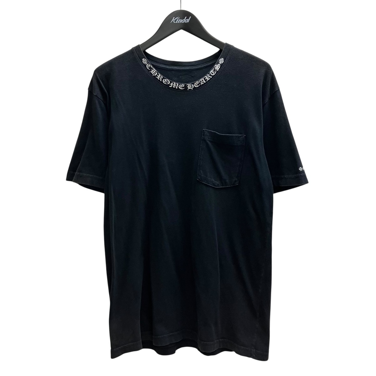 【中古】 CHROME HEARTS　 ネックロゴポケットTシャツ ブラック サイズ：L 【020426】（クロムハーツ）