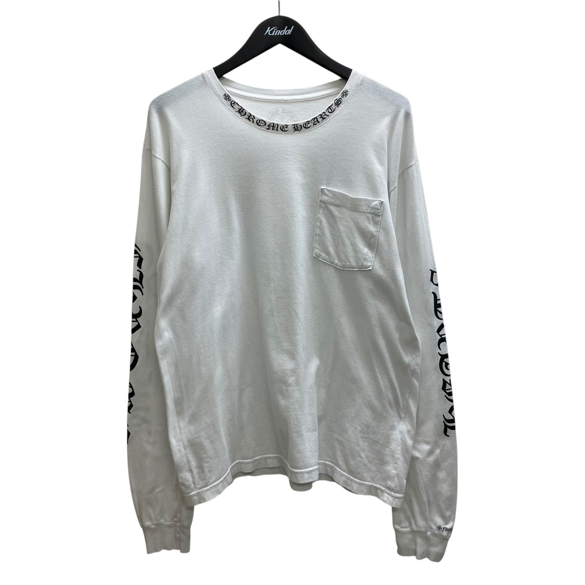 【中古】CHROME HEARTS ロング捩りプルオーバー 白いこと 大きさ：L 【020426】（クロムハーツ）