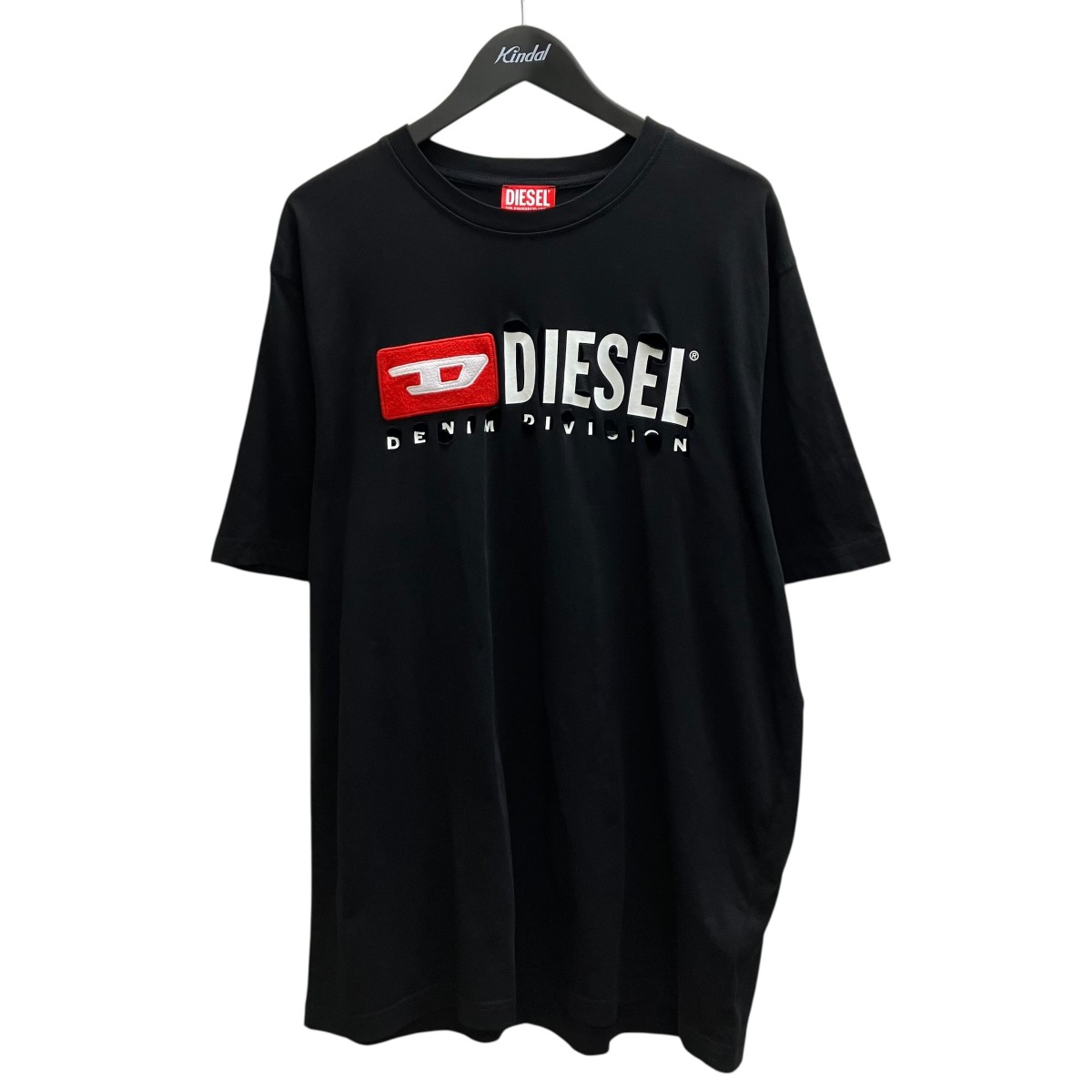【中古】 DIESEL　 T-JUST-DIVSTROYED ロゴカットソー ブラック サイズ：XL 【020426】（ディーゼル）