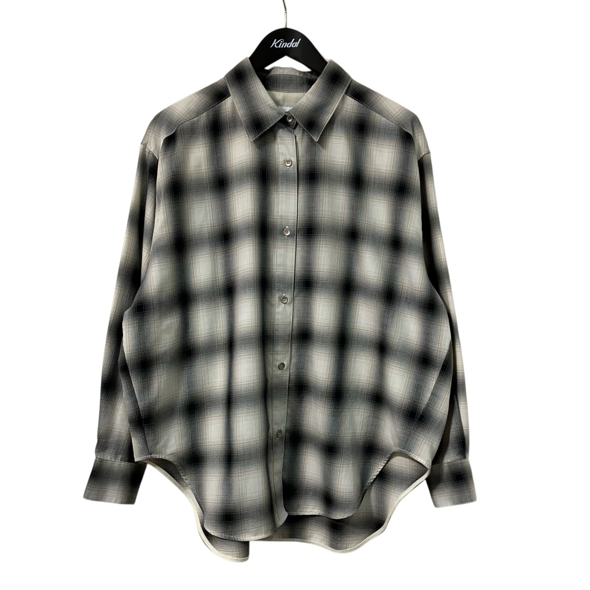 【中古】 Spick and Span　 メタルボタンTRチェックルーズシャツ オンブレチェックシャツ 25050200216030 グレー サイズ：free 【020426】（スピックアンドスパン）