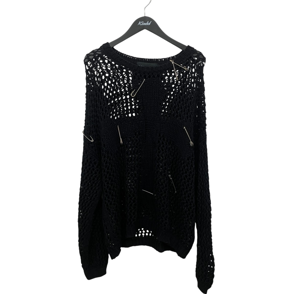 【中古】 RACER WORLDWIDE Cross Net Sweater ニット ブラック サイズ:L 【020426】(レーサーワールドワイド)
