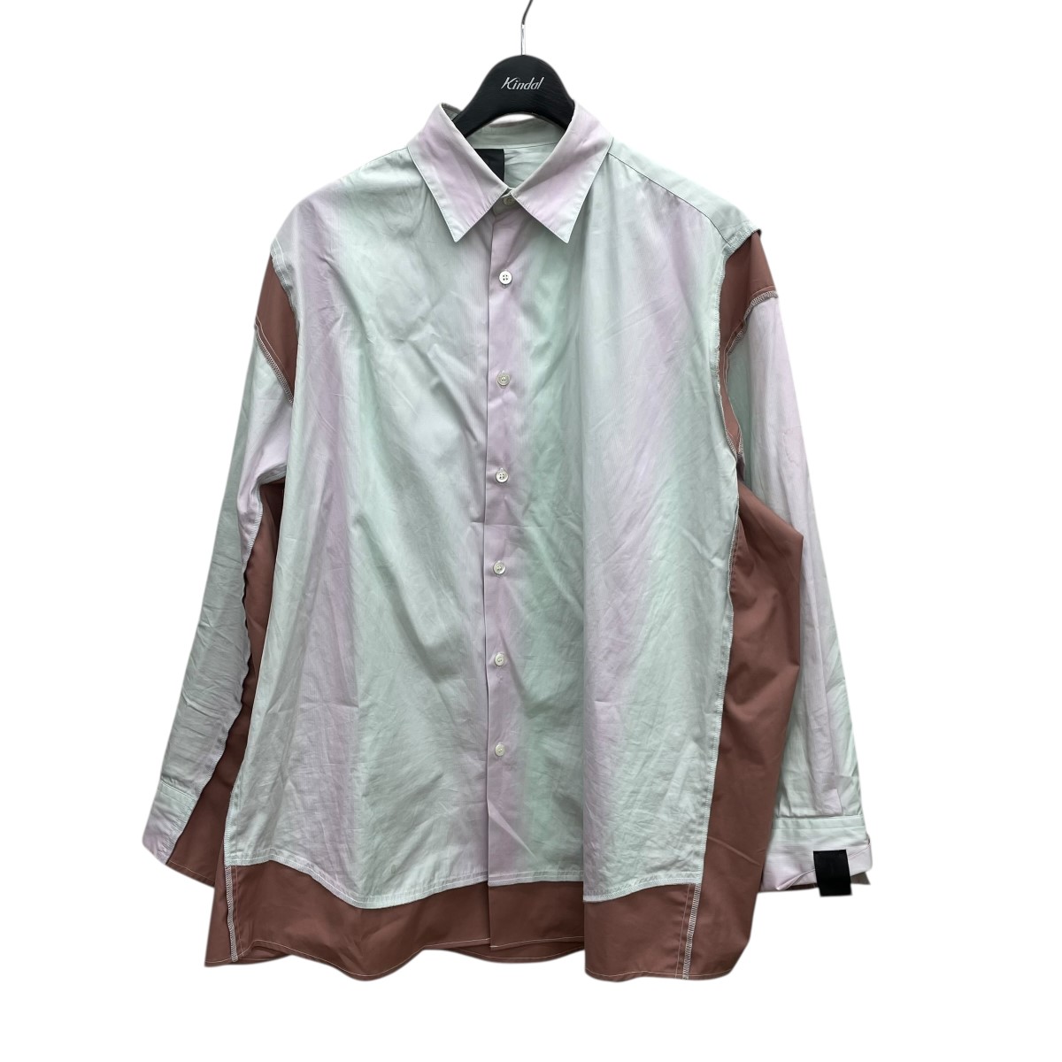 【中古】N．HOOLYWOOD レギュラーカラーシャツ 2251-SH28-011 ピンク×ライムグリーン サイズ：40 【020426】（エヌハリウッド）