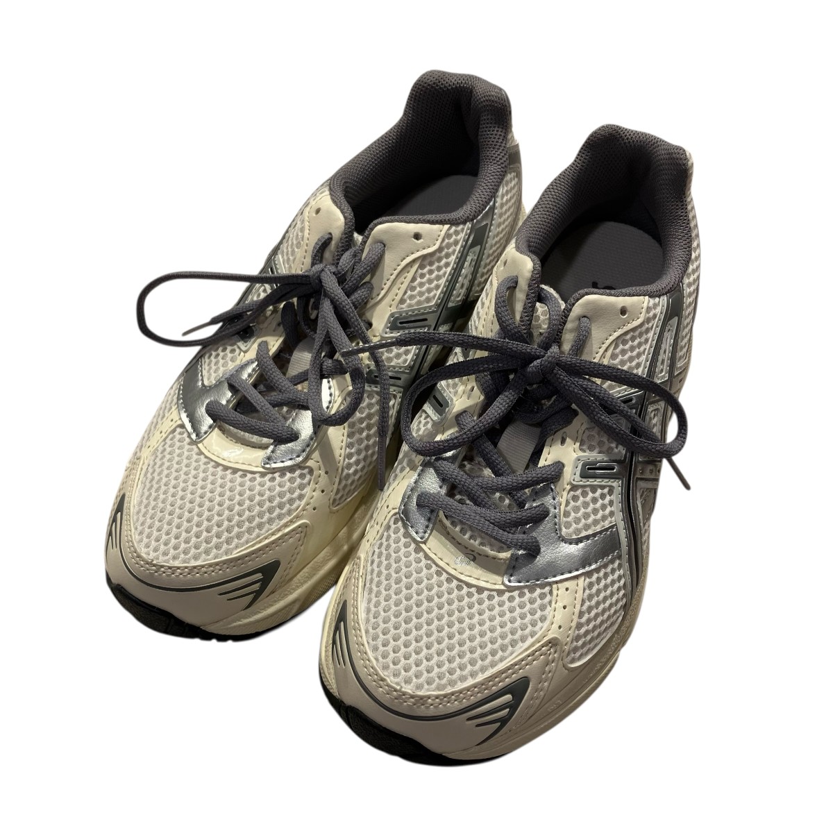 【中古】 asics　 ローカットスニーカー F620524 ホワイト×グレー サイズ：25.0ｃｍ 【020426】（アシックス）