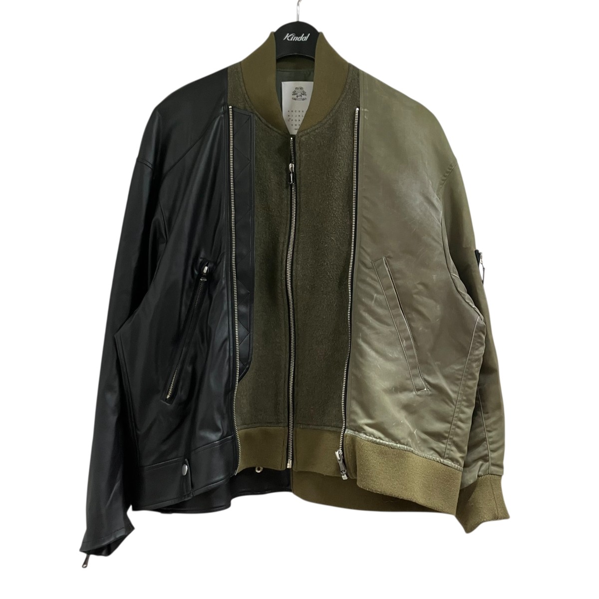 【中古】 stof　 ドッキングMA-1ジャケット ブラック×グリーン サイズ：- 【020426】（ストフ）