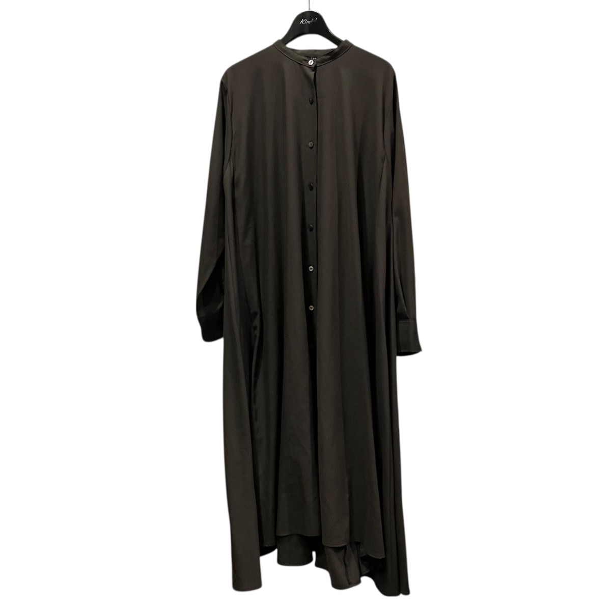 【中古】 mizuiro-ind　 シャツワンピース ダークブラウン サイズ：FREE 【020426】（ミズイロ）