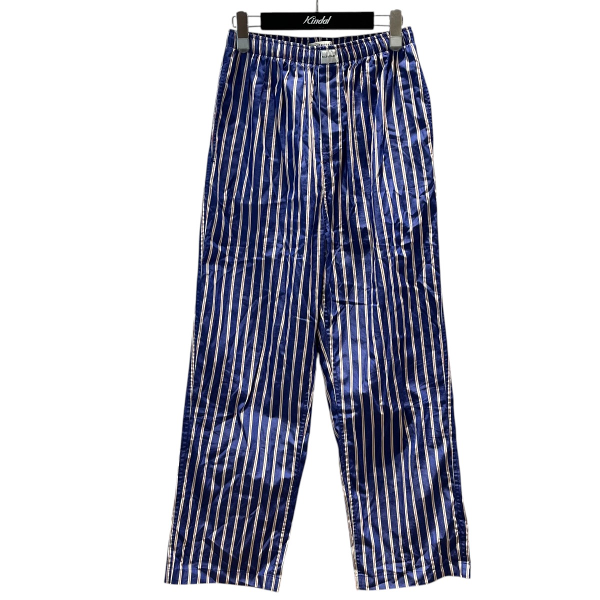 【中古】 BALENCIAGA　 ストライプ イージーパンツ ブルー サイズ：34 【020426】（バレンシアガ）