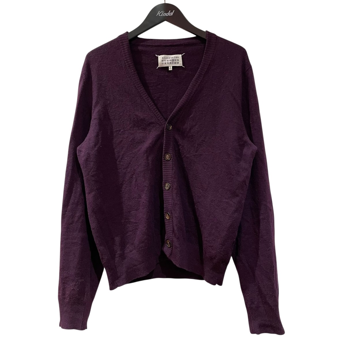 【中古】\u003cBR\u003eMaison Margiela\u003cBR\u003e17AW エルボーパッチカーディガン S16082 パープル 大きさ：L\u003cBR\u003e【必要経費思いかえす】