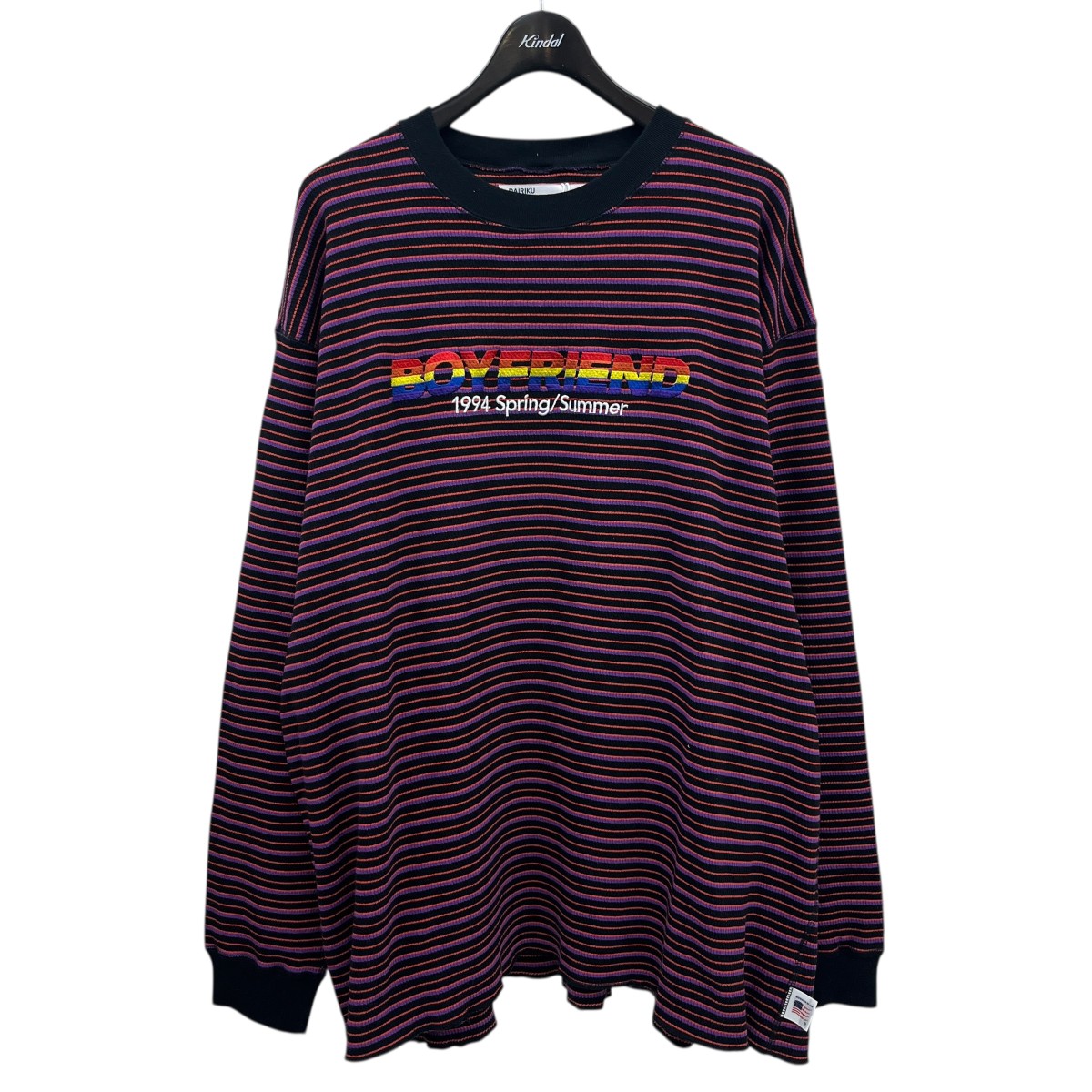 【中古】 DAIRIKU　 マルチボーダー ロングスリーブTシャツ 22SS C-10 パープル×ブラック サイズ：F 【030426】（ダイリク） 14,907円