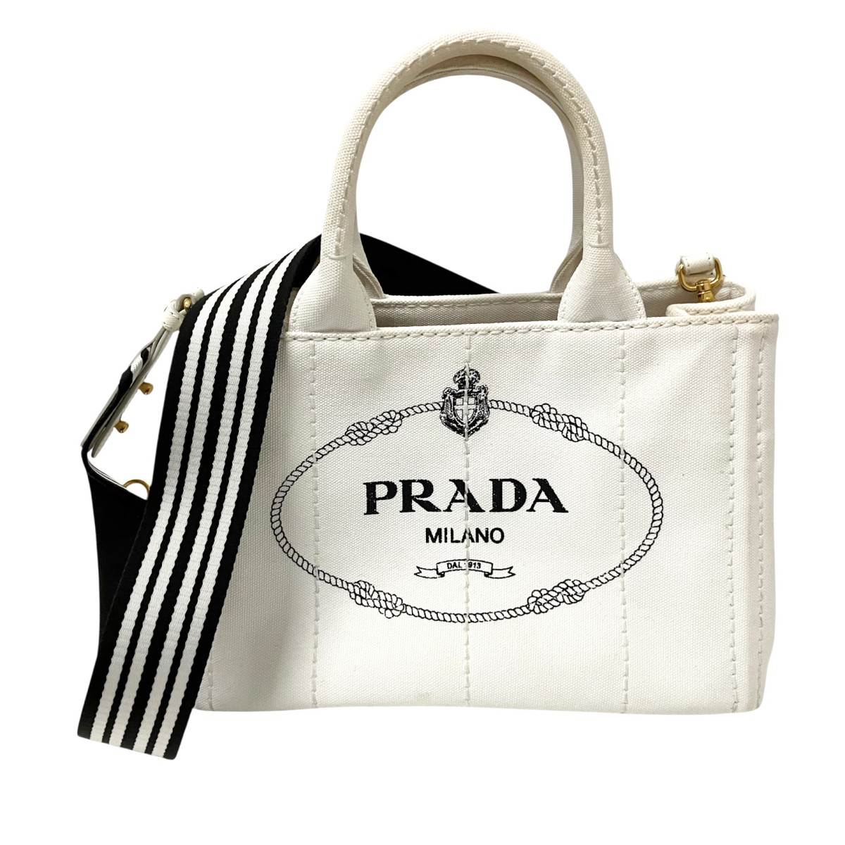 【中古】 PRADA　 カナパトート 2WAYショルダーバッグ ホワイト 【030426】（プラダ）