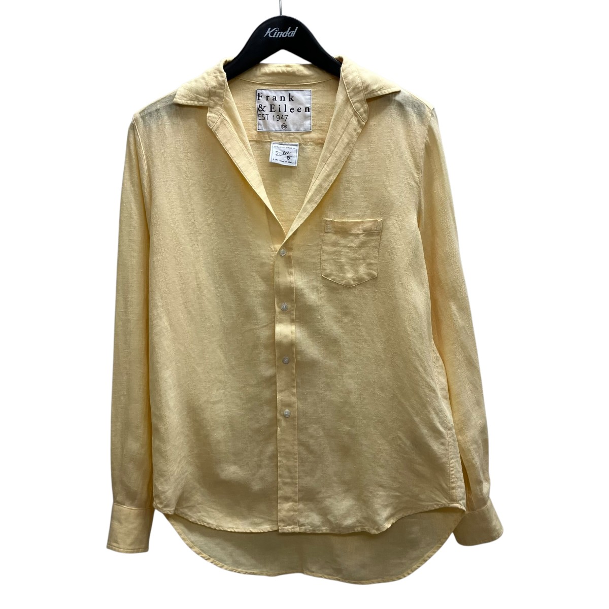 【中古】 Frank＆Eileen　 長袖リネンシャツ イエロー サイズ：XXS 【030426】（フランクアンドアイリーン）