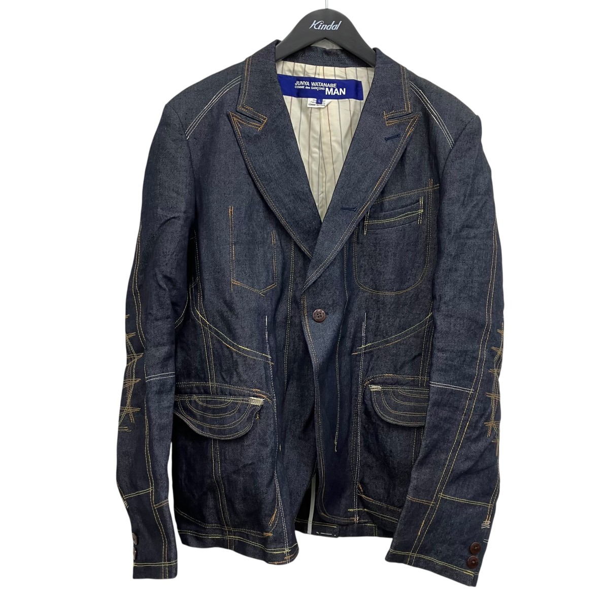 【中古】 JUNYA WATANABE CDG　 デニム3Bジャケット インディゴ サイズ：L 【030426】（ジュンヤワタナベコムデギャルソン）