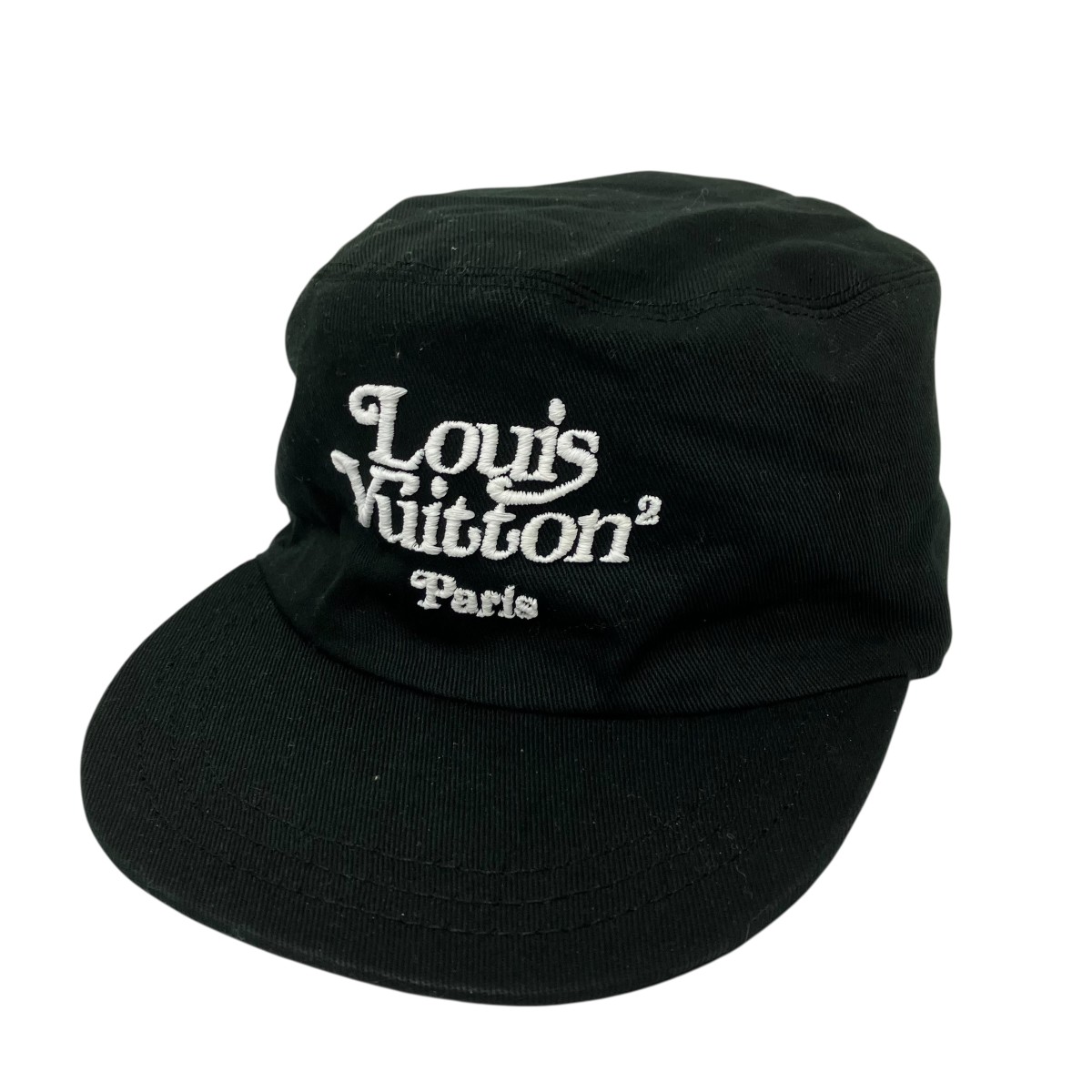 【中古】LOUIS VUITTON×NIGO ロゴタイプ鳥打ち帽 黒いこと 大きさ：58 【030426】（ルイヴィトン×ニゴー）