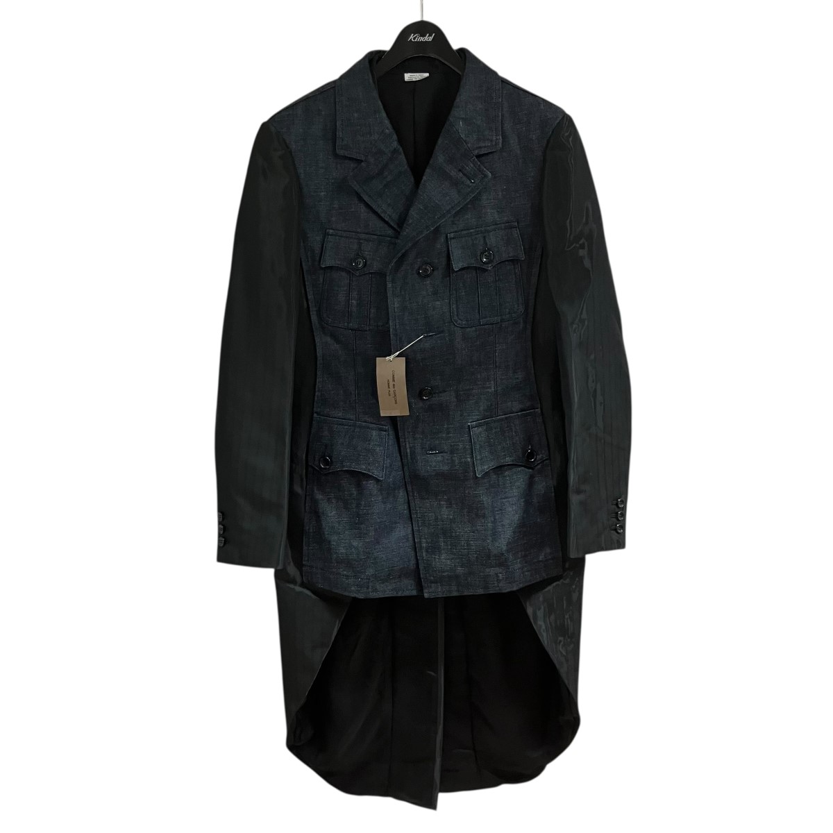 【中古】 COMME des GARCONS HOMME PLUS　 デニムドッキングコート インディゴ×ブラック サイズ：M 【030426】（コムデギャルソンオムプリュス）