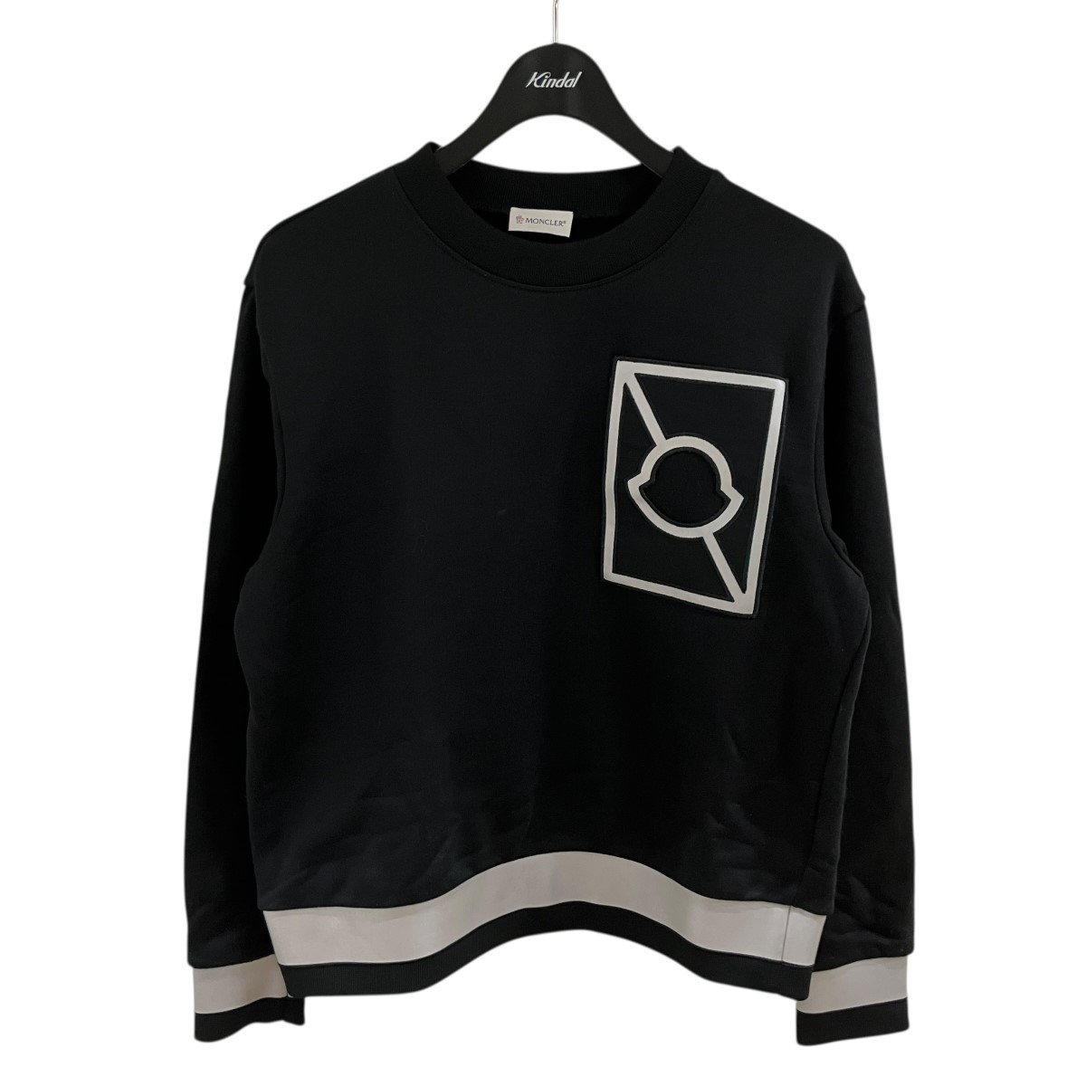 【中古】\u003cBR\u003eMONCLER\u003cBR\u003eロゴパッチスウェット 黒いこと 大いさ：M\u003cBR\u003e【必要経費思いかえす】 メンズファッション-トップス-スウェット・トレーナー
