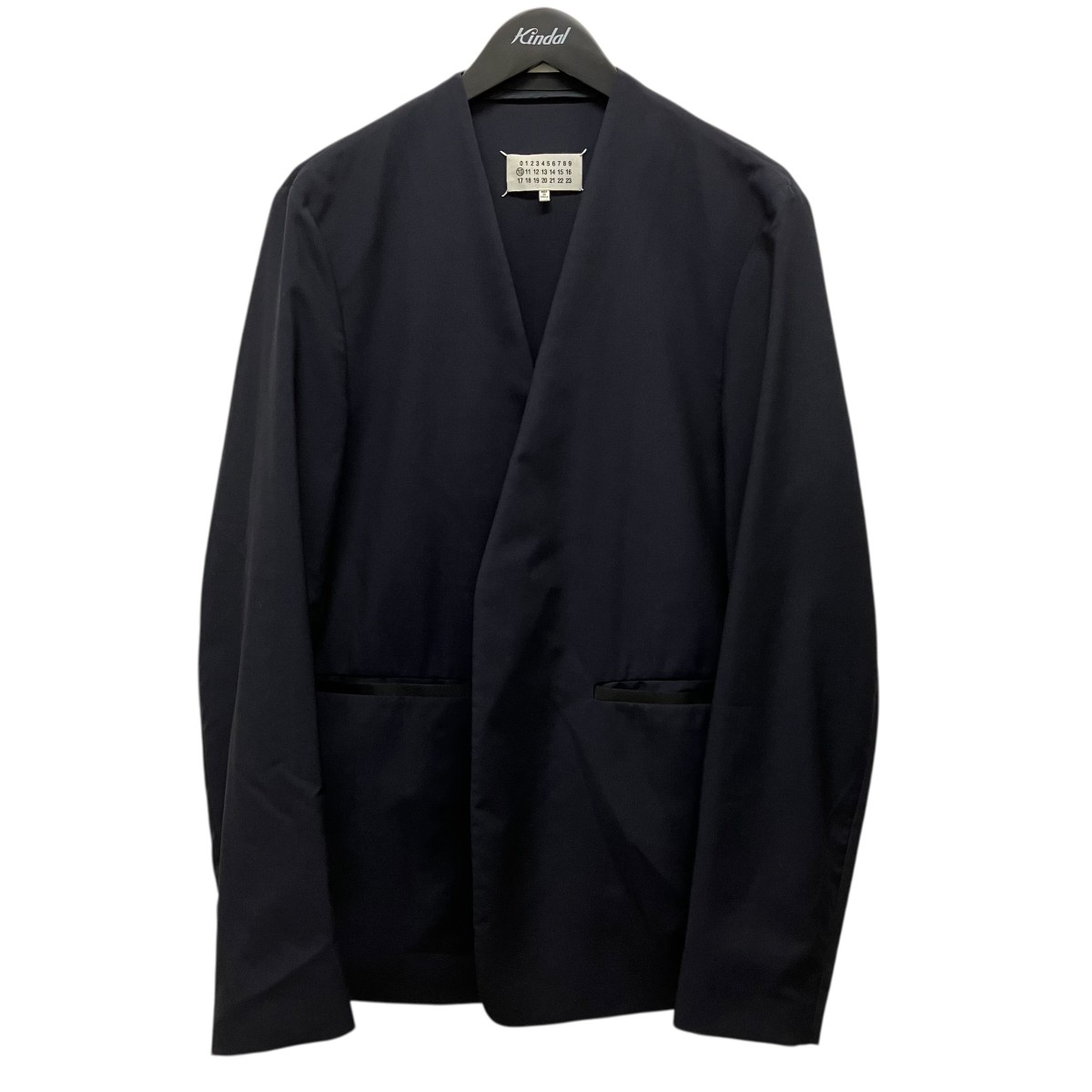 【中古】 Maison Margiela 10 ノーカラージャケット S50BN0432 ネイビー サイズ:48 【030426】(メゾンマルジェラ10)