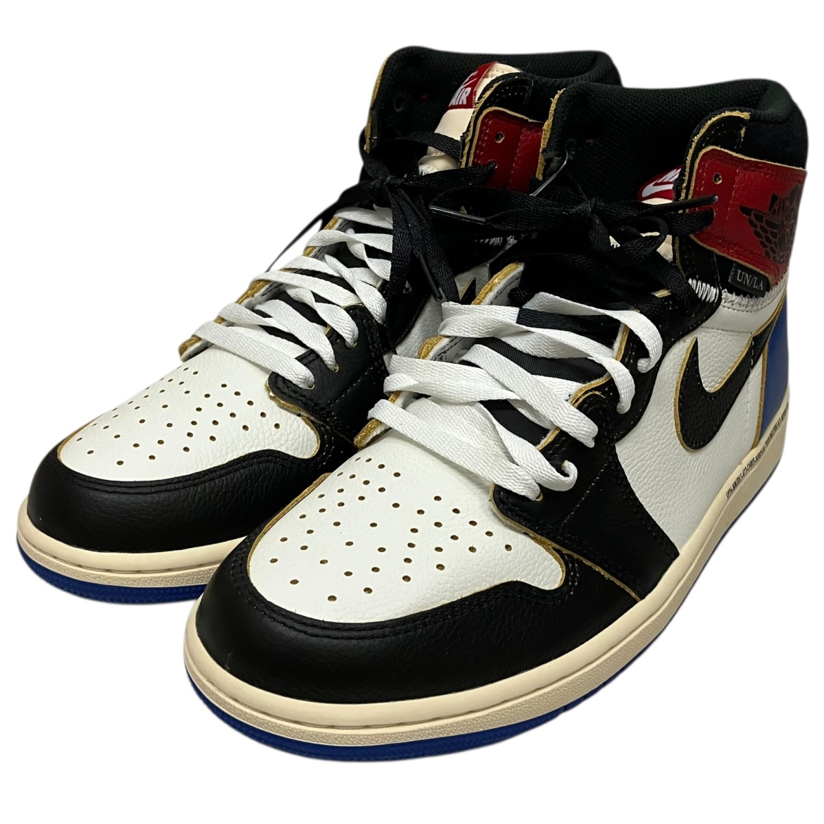 【中古】 NIKE×UNION×FRAGMENT DESIGN　 Air Jordan 1 High OG エアジョーダンハイカットスニーカー IO7847-002 ブラック×バーシティレッド サイズ：27.0cm 【030426】（ナイキ×ユニオン×フラグメントデザイン）