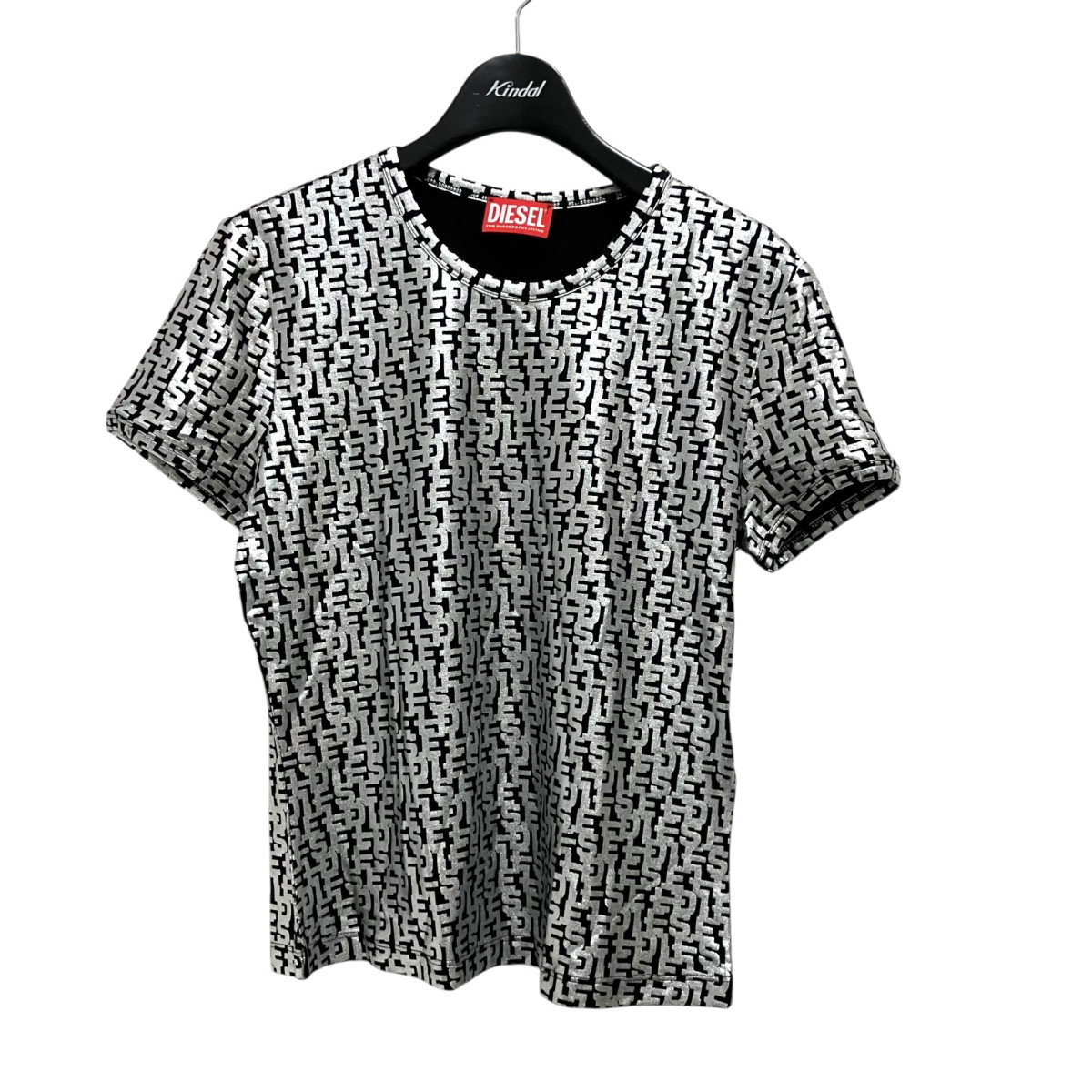 【中古】 DIESEL　 半袖Tシャツ A11274 シルバー×ブラック サイズ：M 【040426】（ディーゼル）
