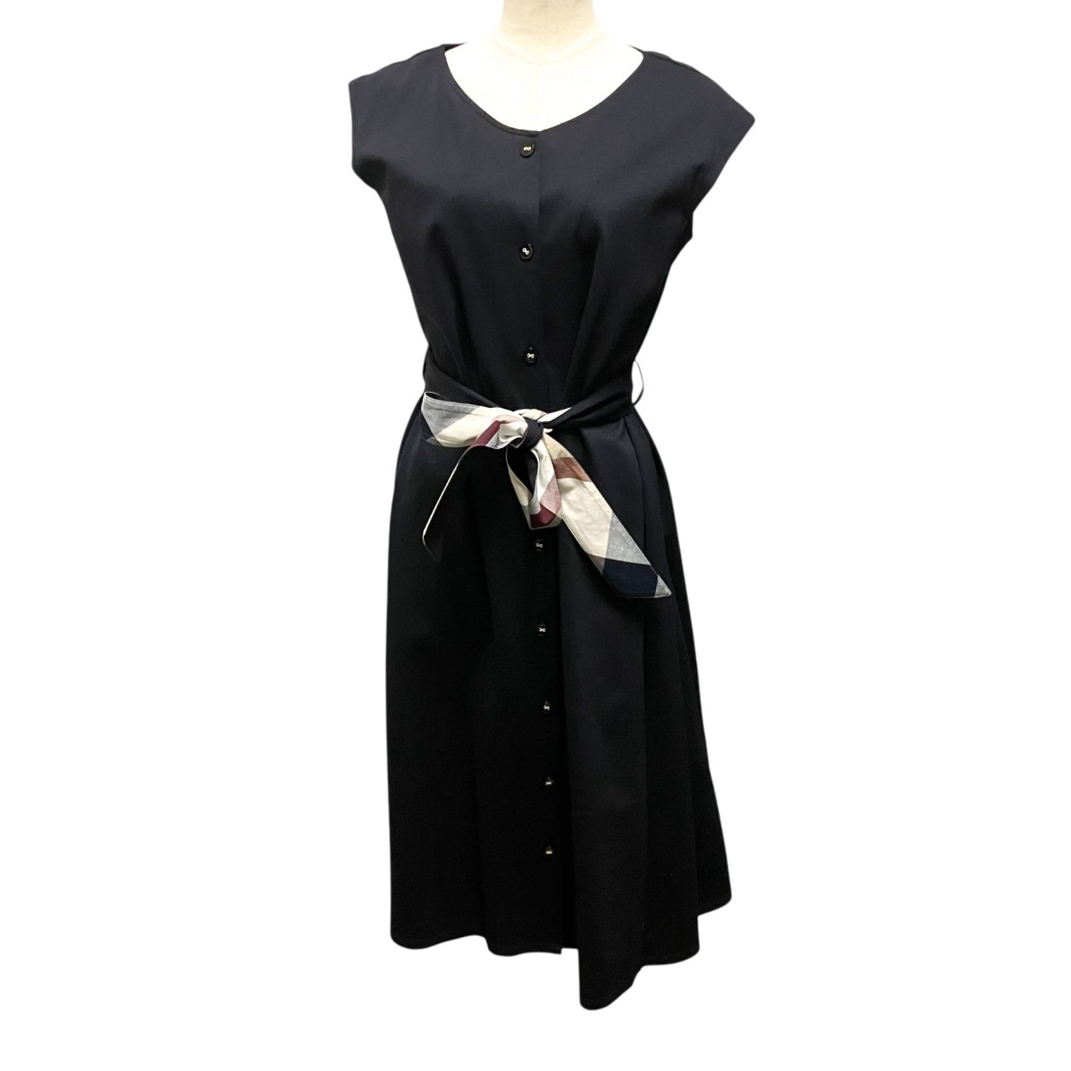【中古】 BLUE LABEL CRESTBRIDGE　 ノースリーブワンピース 55J46 149 29 ネイビー サイズ：38 【040426】（ブルーレーベルクレストブリッジ）