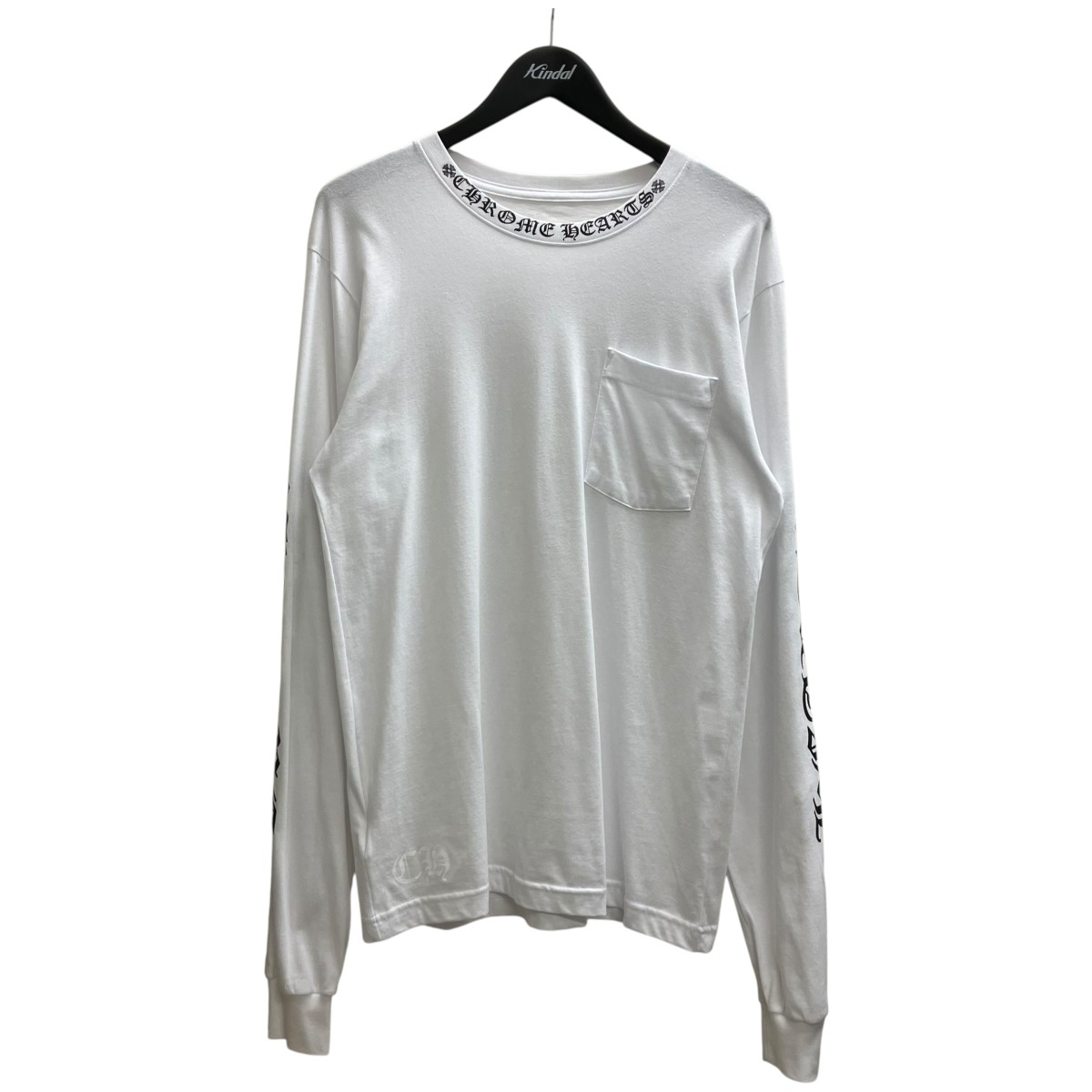 【中古】CHROME HEARTS ロング捩りプルオーバー 白いこと×黒いこと 大きさ：M 【040426】（クロムハーツ）